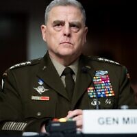 Chairman of the Joint Chiefs of Staff General Mark Milley testifies during a Senate Armed Services Committee hearing on Capitol Hill in Washington, DC, April 7, 2022. (Saul Loeb/AFP)