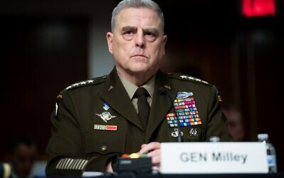 Chairman of the Joint Chiefs of Staff General Mark Milley testifies during a Senate Armed Services Committee hearing on Capitol Hill in Washington, DC, April 7, 2022. (Saul Loeb/AFP)