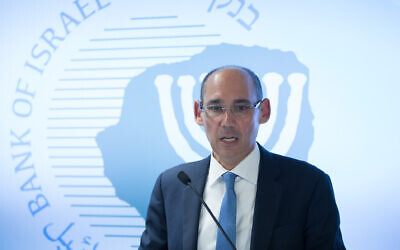 Bank of Israel Governor Amir Yaron speaks during a press conference at the Bank of Israel in Jerusalem, on January 7, 2019. (Noam Revkin Fenton/Flash90)