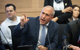 Likud MK Hanoch Milwidsky speaks during a Knesset Finance Committee hearing, February 22, 2023. (Yonatan Sindel/Flash90)