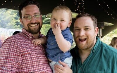 Paul Morgan-Bentley, author of 'The Equal Parent,' left, with son Solly and husband Robin. (Courtesy)
