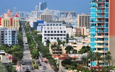 Aerial photo of Miami Beach. (Wikimedia Commons via JTA)
